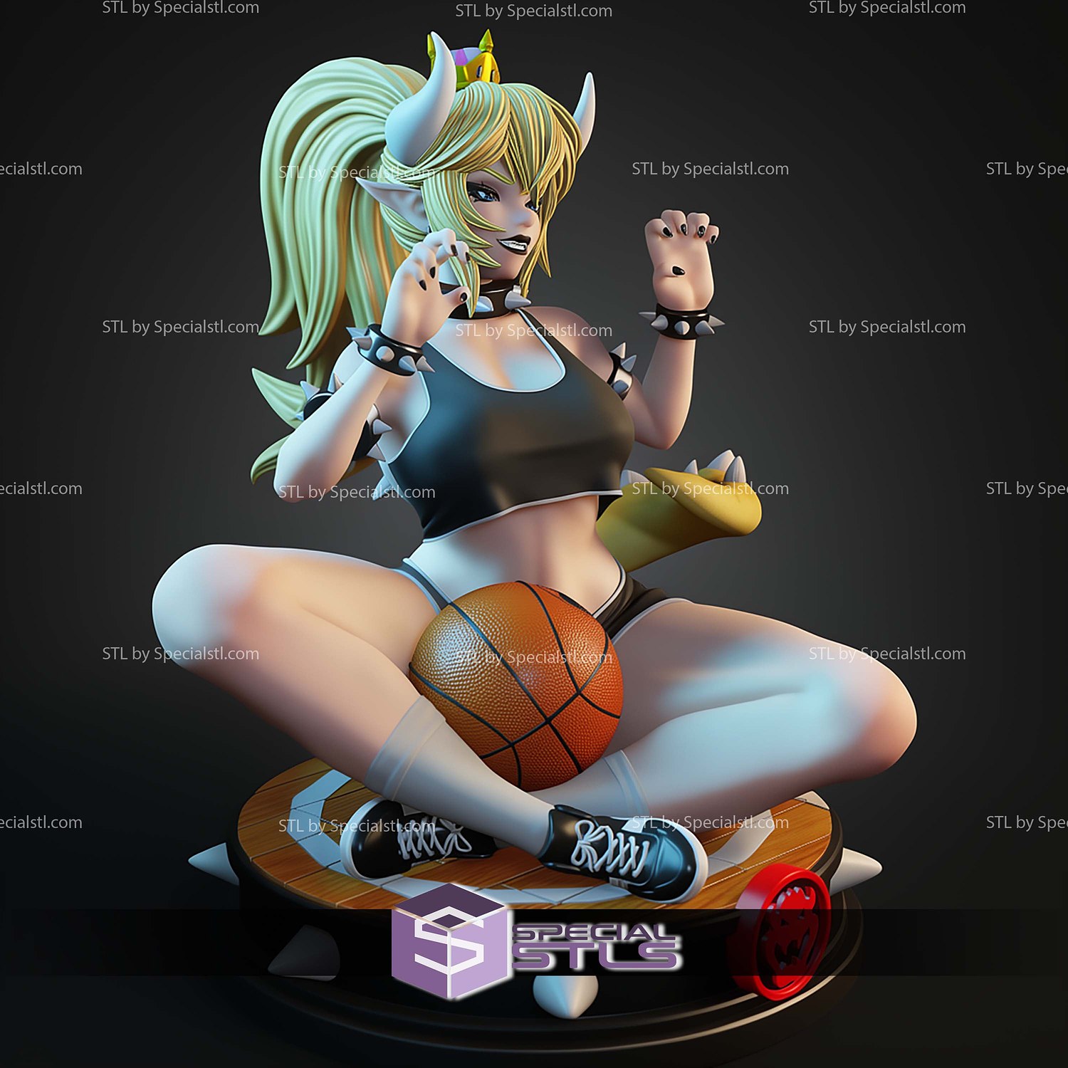 Bowsette Basketball STL Files 3D Model — view 3