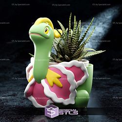 Basic Pokemon Collection Meganium Planter 3D STL Model — view 1