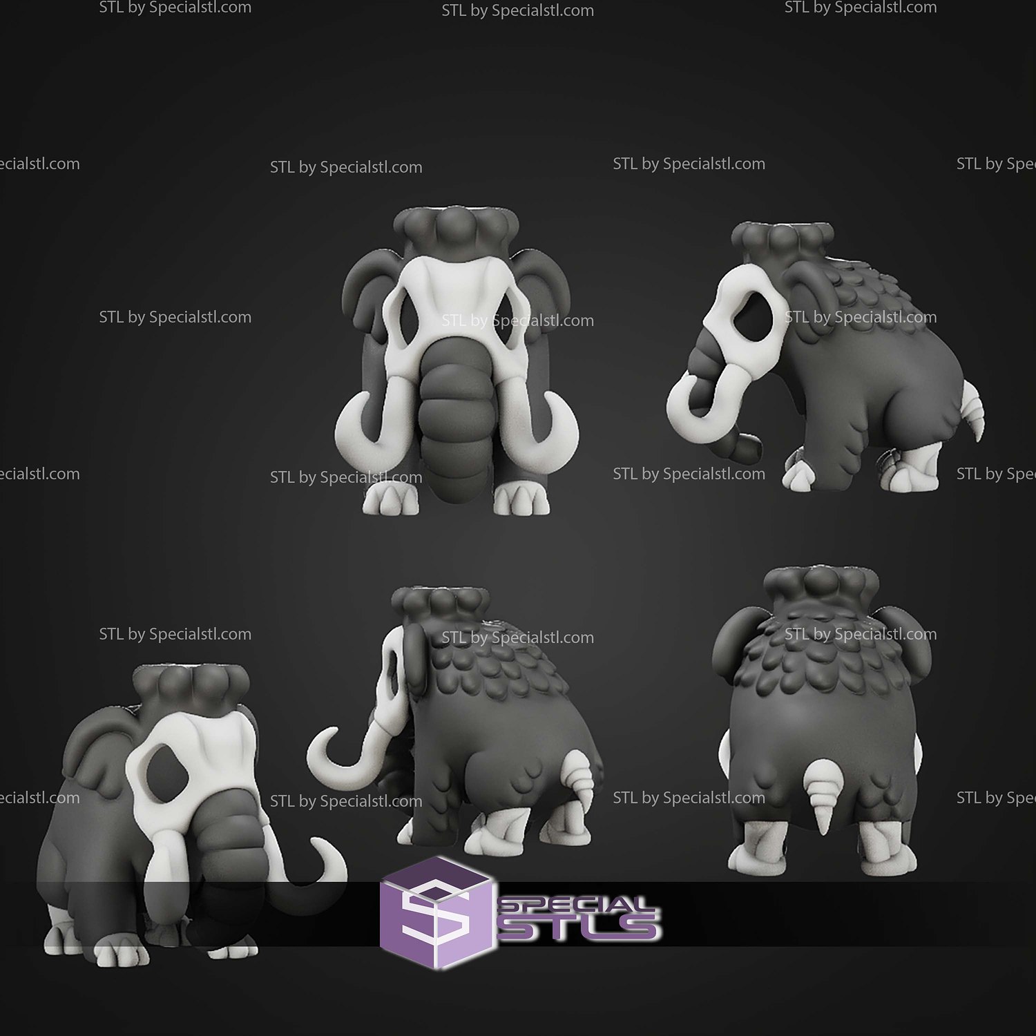 Boney Mammoth STL Files 3D Model — view 2