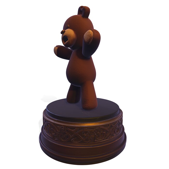 Stylized PBR Bear Figurine 3D GLTF Model — view 2