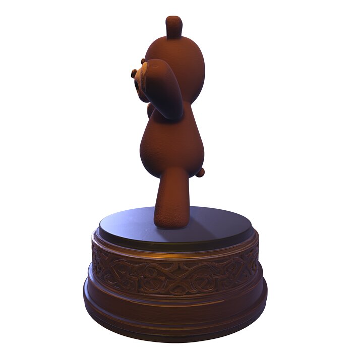 Stylized PBR Bear Figurine 3D GLTF Model — view 3