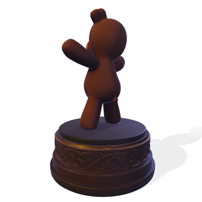 Stylized PBR Bear Figurine 3D GLTF Model — view 4