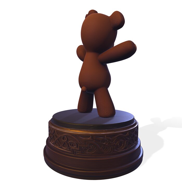Stylized PBR Bear Figurine 3D GLTF Model — view 6