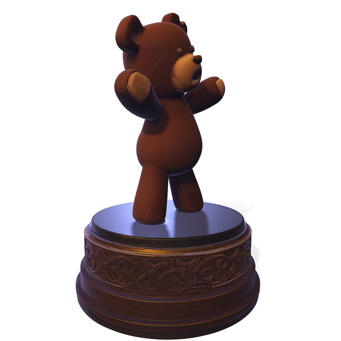 Stylized PBR Bear Figurine 3D GLTF Model — view 7