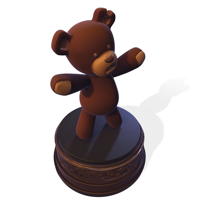 Stylized PBR Bear Figurine 3D GLTF Model — view 8