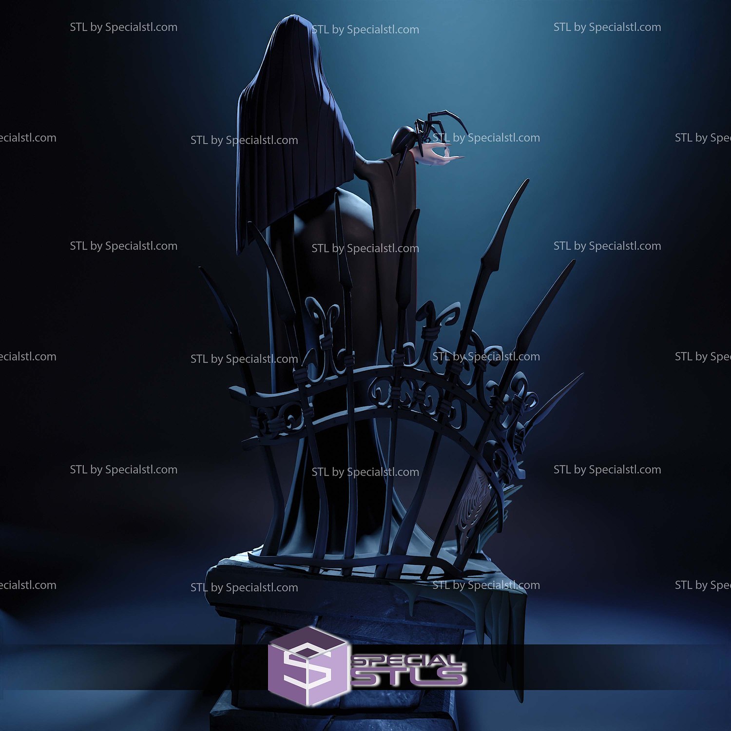 Morticia The Addams Family 280mm STL Files 3D Model — view 5