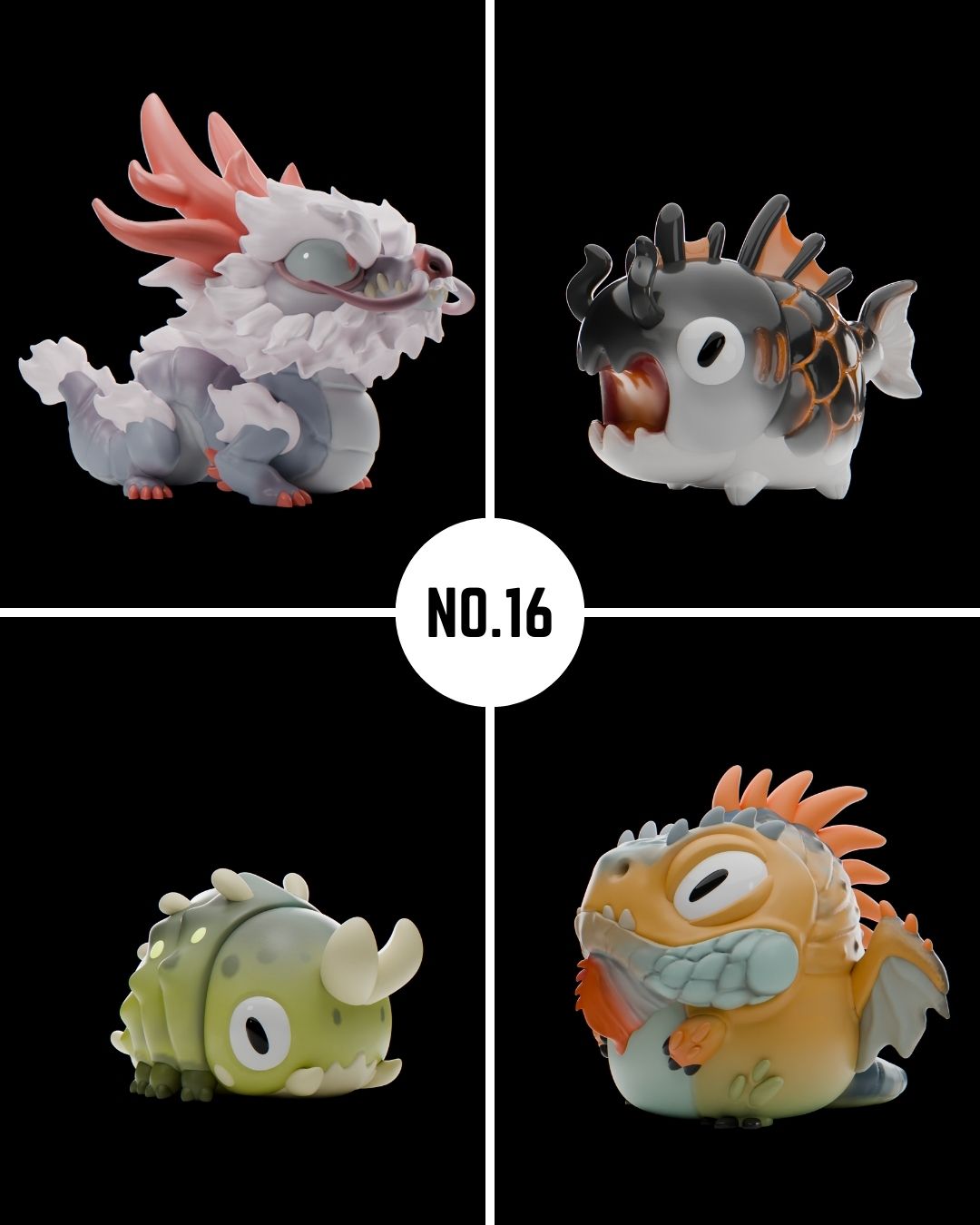 Grumpii 3D Printable Art Toy - Chubbii Series - Set 16 STL Model