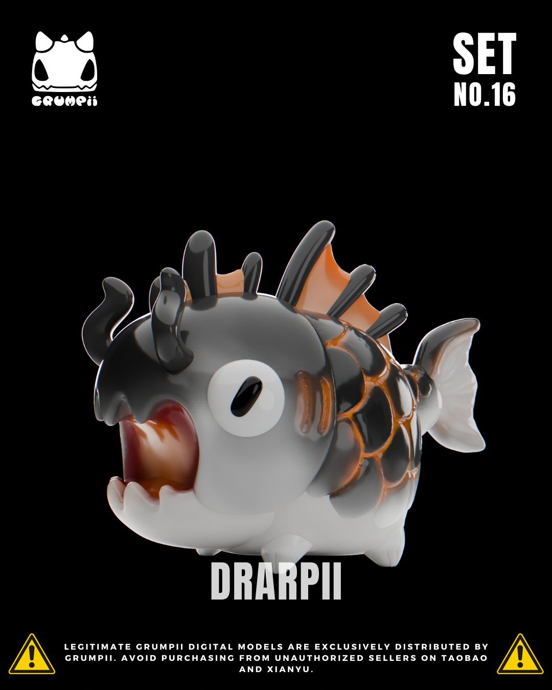 Grumpii 3D Printable Art Toy - Chubbii Series - Set 16 STL Model — view 4