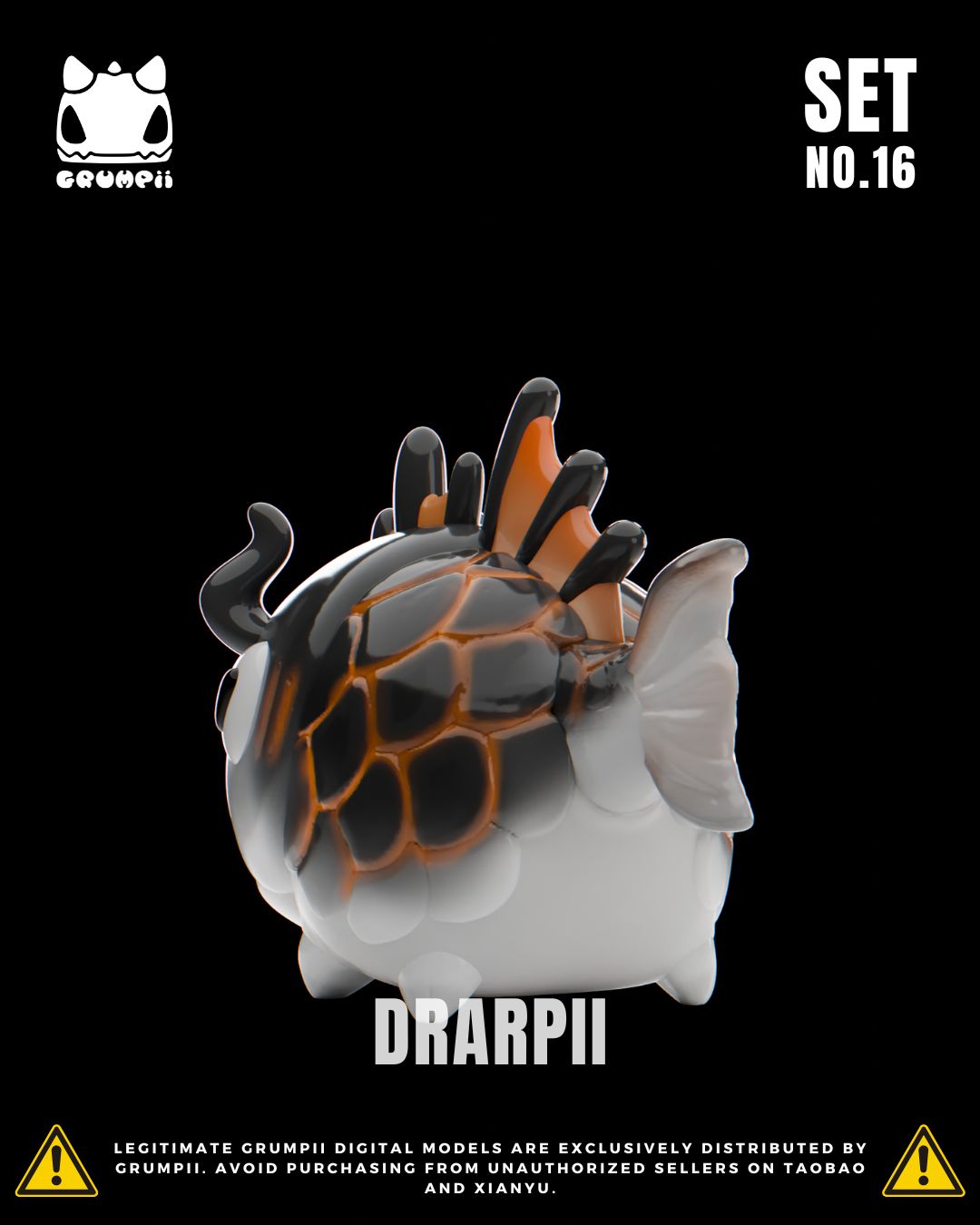 Grumpii 3D Printable Art Toy - Chubbii Series - Set 16 STL Model — view 5