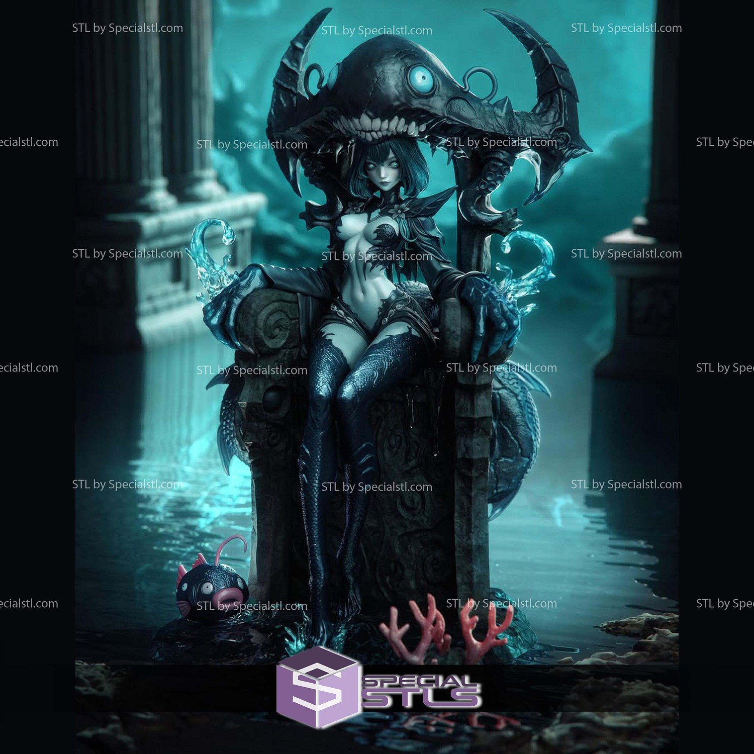 Azashara The Drowned Princess STL Files 3D Model — view 3