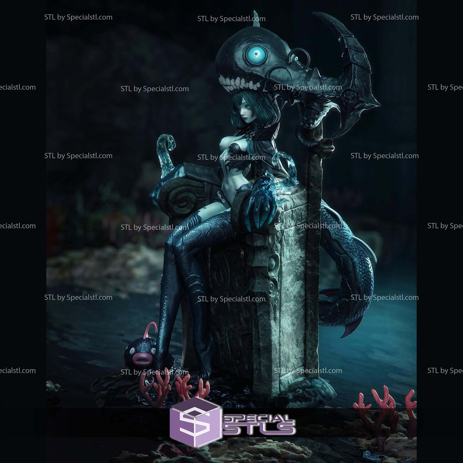 Azashara The Drowned Princess STL Files 3D Model — view 4