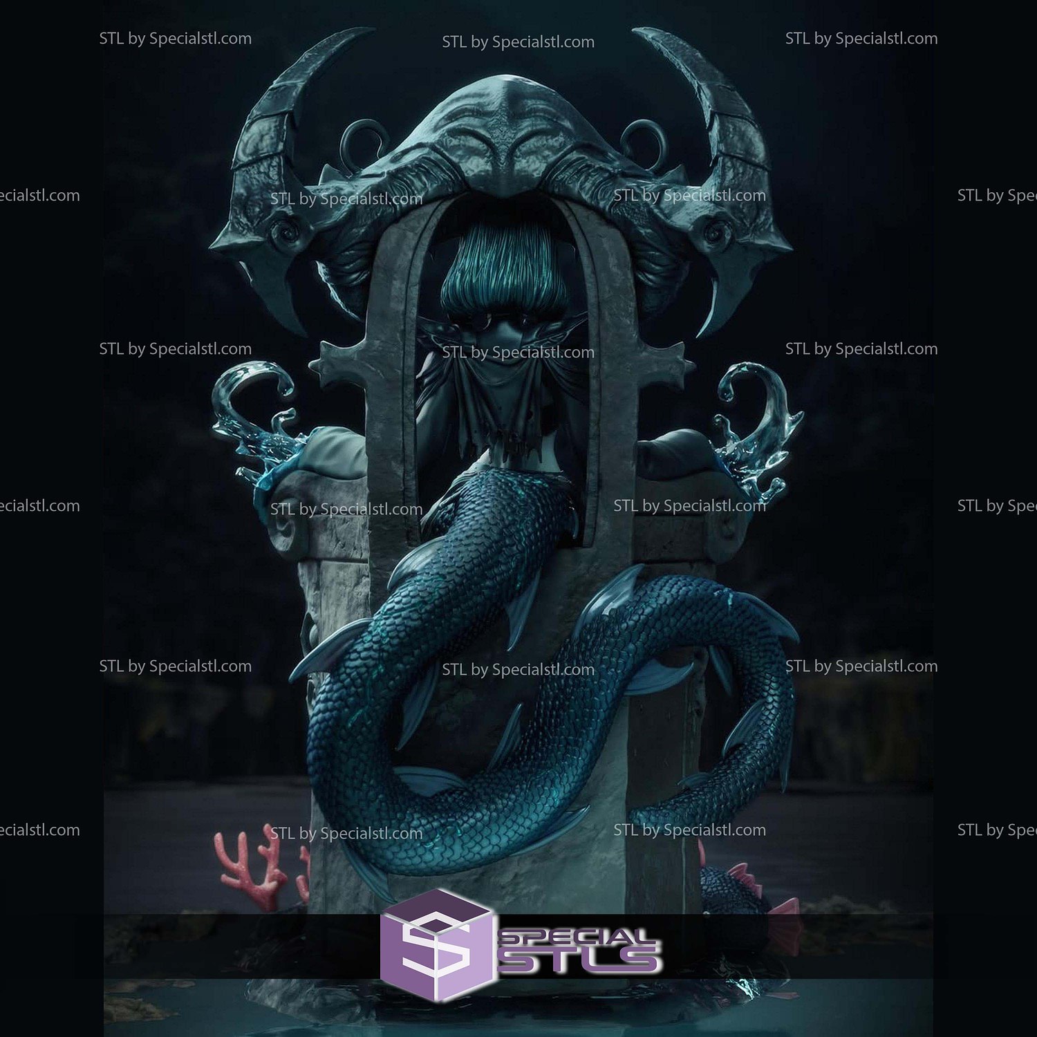 Azashara The Drowned Princess STL Files 3D Model — view 5