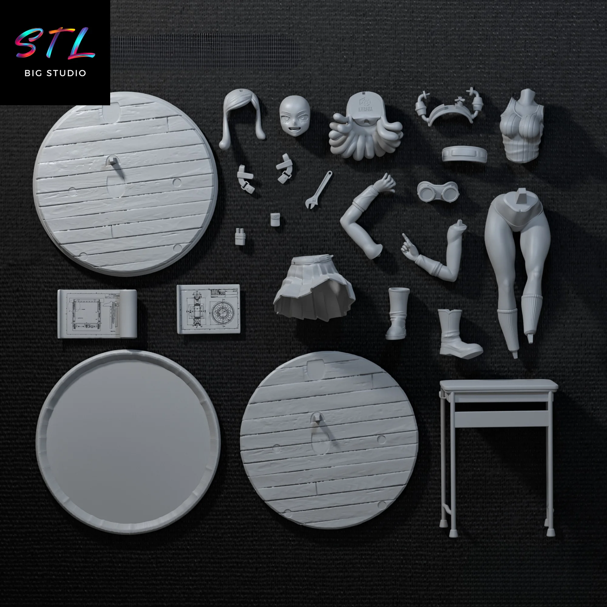 Mei Hatsume STL | My Hero Academia | 3D Printable Figure Model — view 7