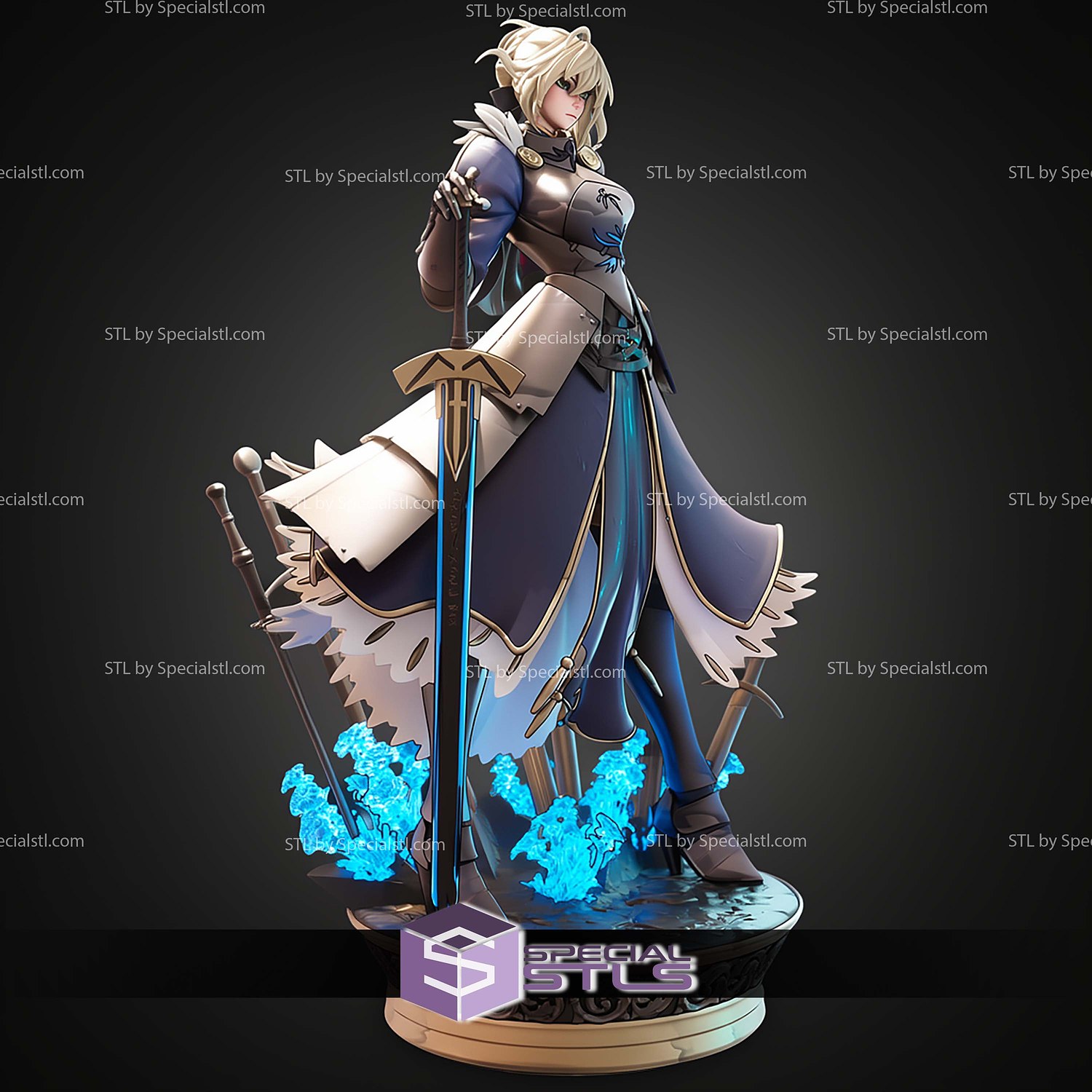 Saber The King Of Knights 1 7 STL Files 3D Model — view 3