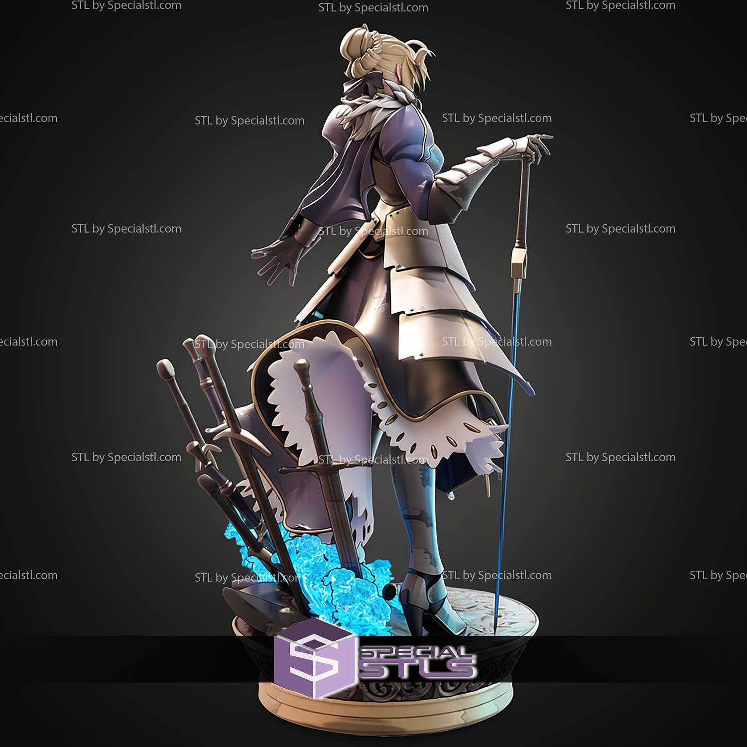 Saber The King Of Knights 1 7 STL Files 3D Model — view 4
