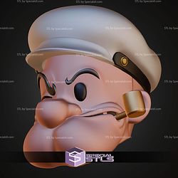 Cosplay STL Files Popeye Head 3D Model