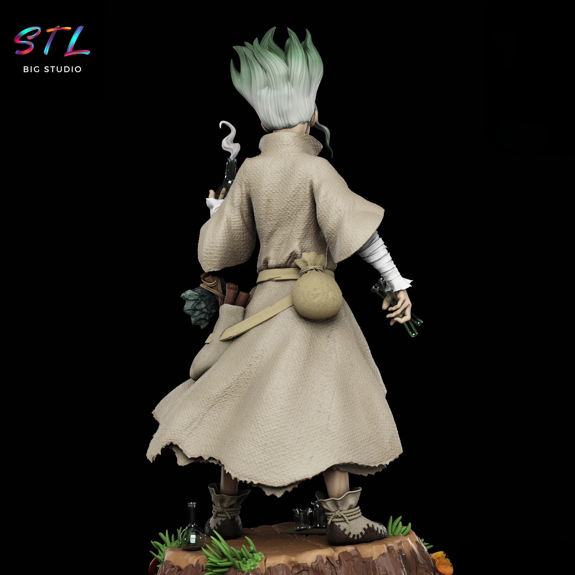 Senku Ishigami STL | Dr. Stone | 3D Printable Figure Model — view 3
