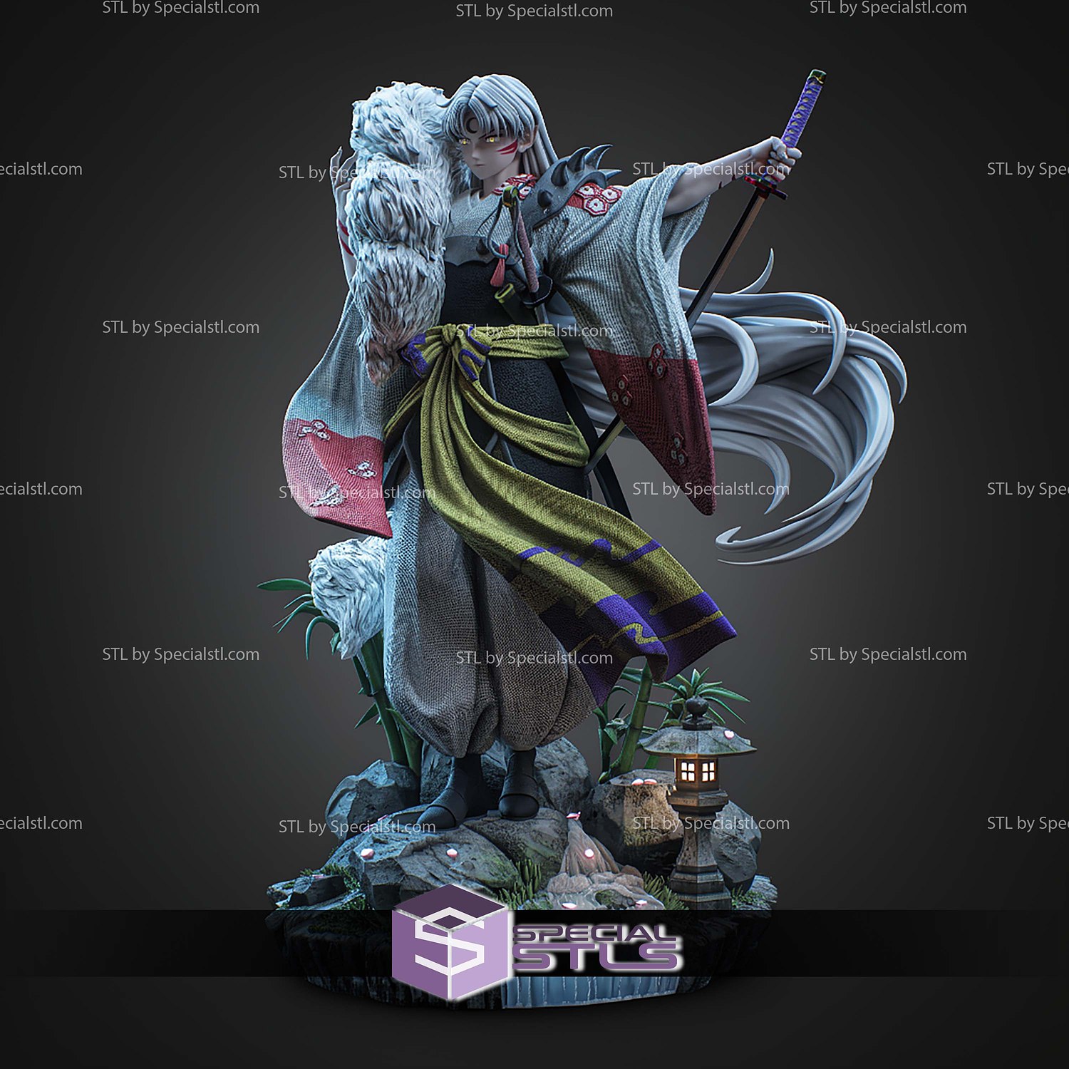 Sesshomaru Inuyasha 351mm STL Files 3D Model — view 4