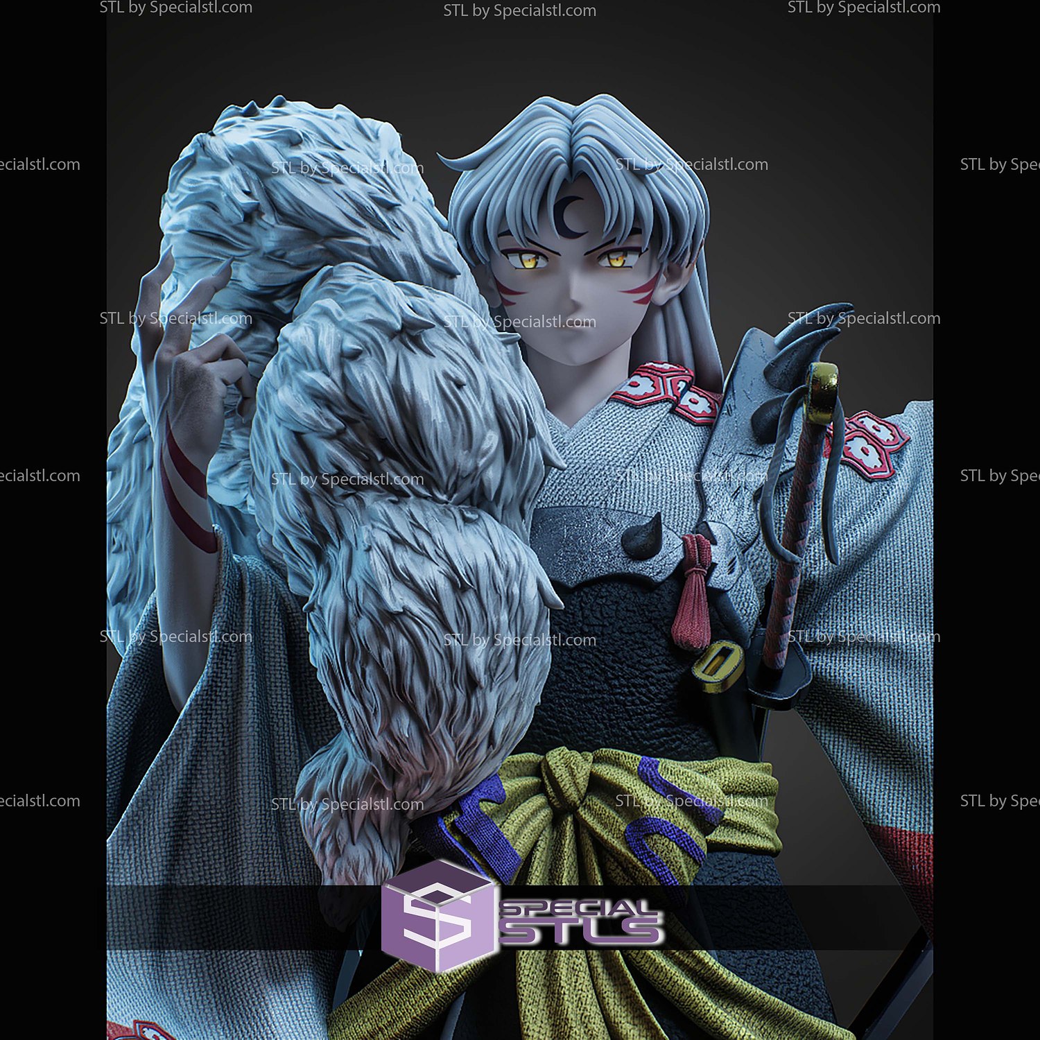 Sesshomaru Inuyasha 351mm STL Files 3D Model — view 5