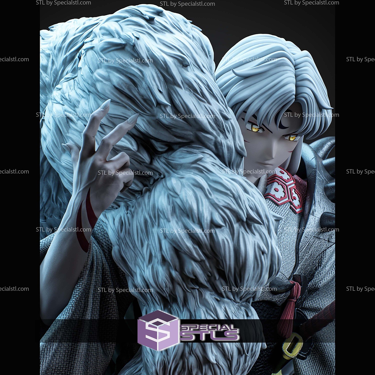 Sesshomaru Inuyasha 351mm STL Files 3D Model — view 6