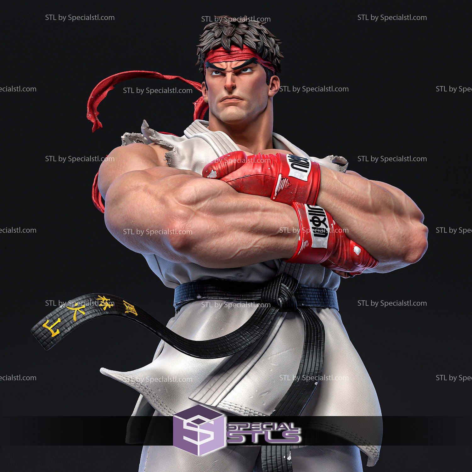 Ryu White Suit Street Fighter 3D Printer Files STL Model — view 5
