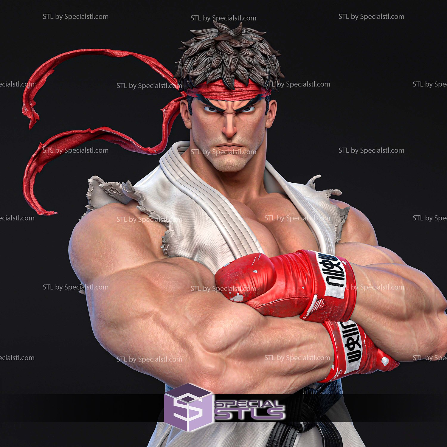Ryu White Suit Street Fighter 3D Printer Files STL Model — view 6