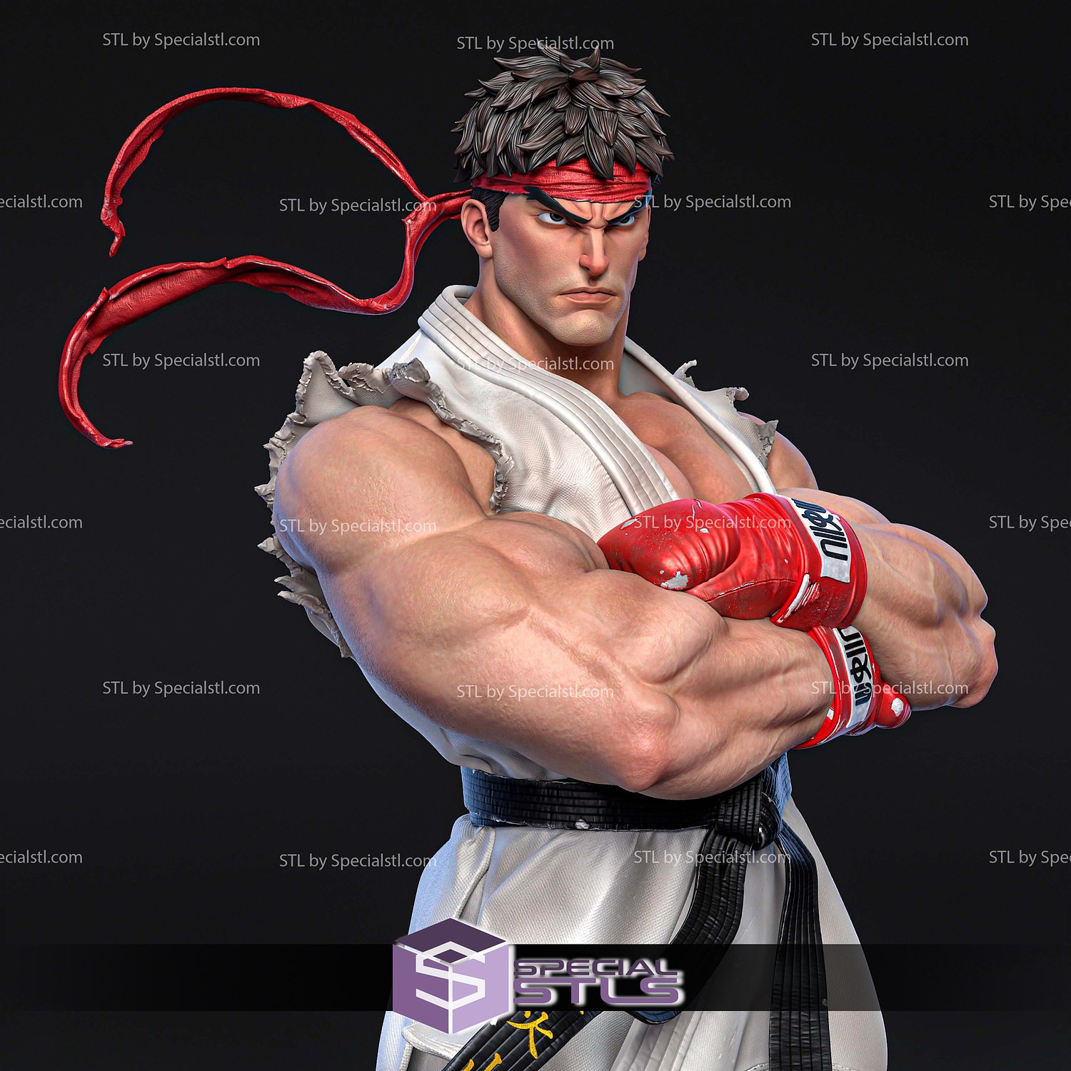 Ryu White Suit Street Fighter 3D Printer Files STL Model — view 7