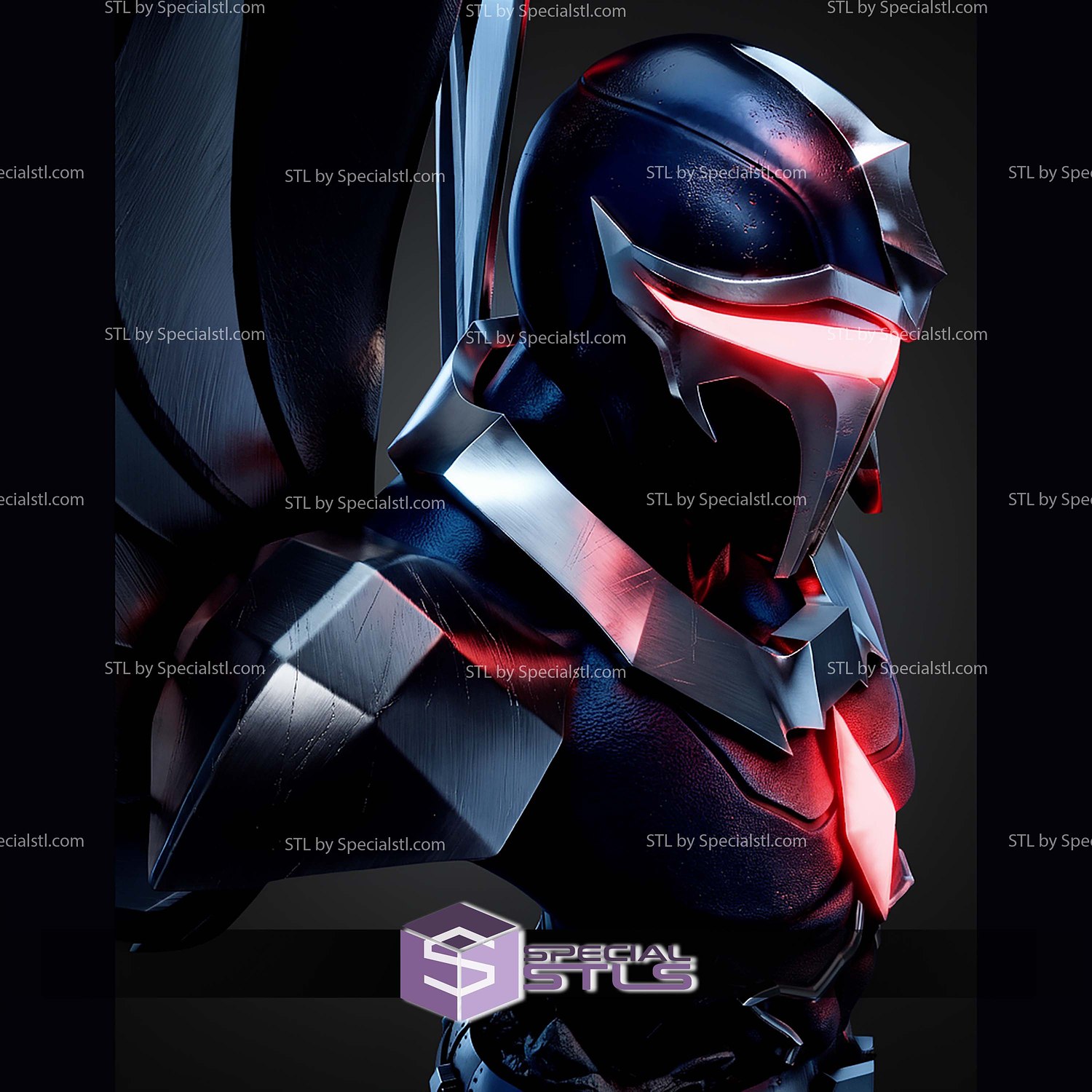Darkhawk Marvel Hero Portrait Bust 194mm STL Files 3D Model — view 2
