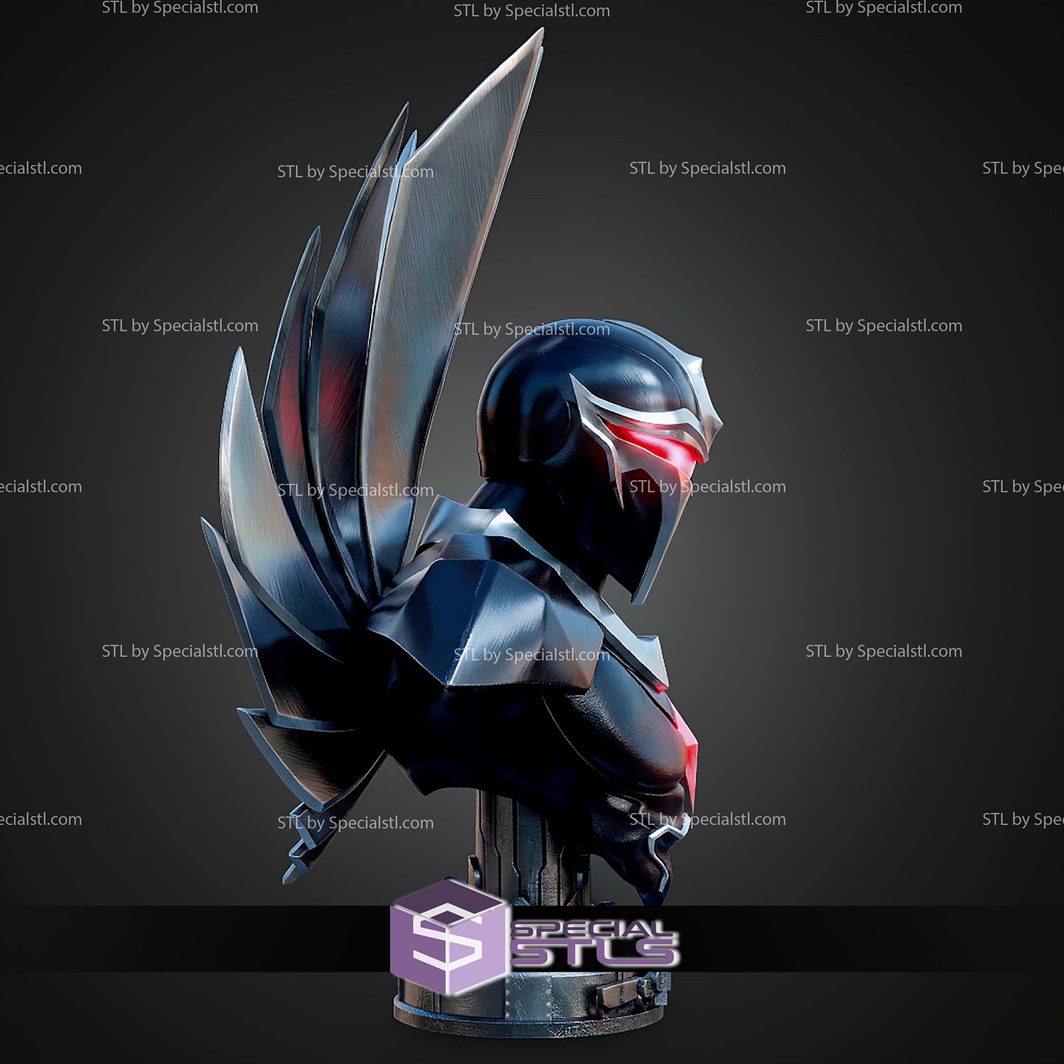 Darkhawk Marvel Hero Portrait Bust 194mm STL Files 3D Model — view 4