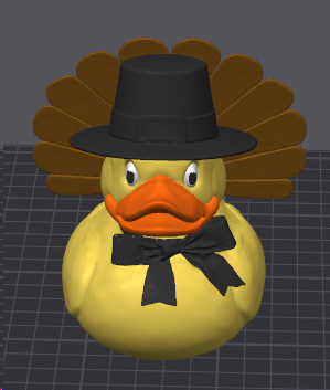 Simple Thanksgiving Duck 3D 3MF Model