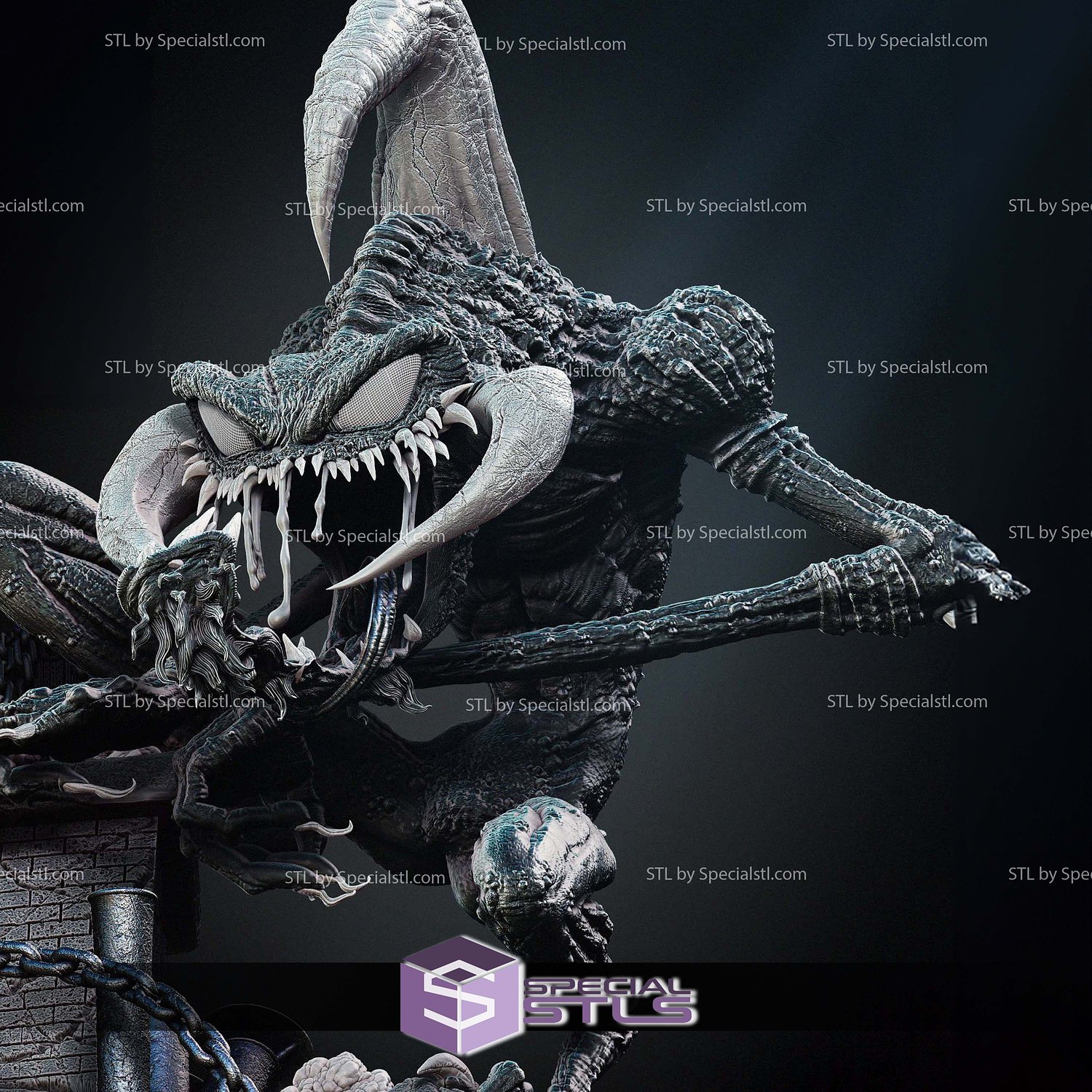 Violator Skull Diorama 3D Printer Files STL Model — view 2