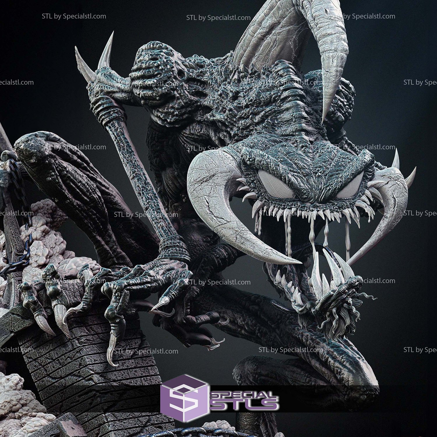 Violator Skull Diorama 3D Printer Files STL Model — view 5
