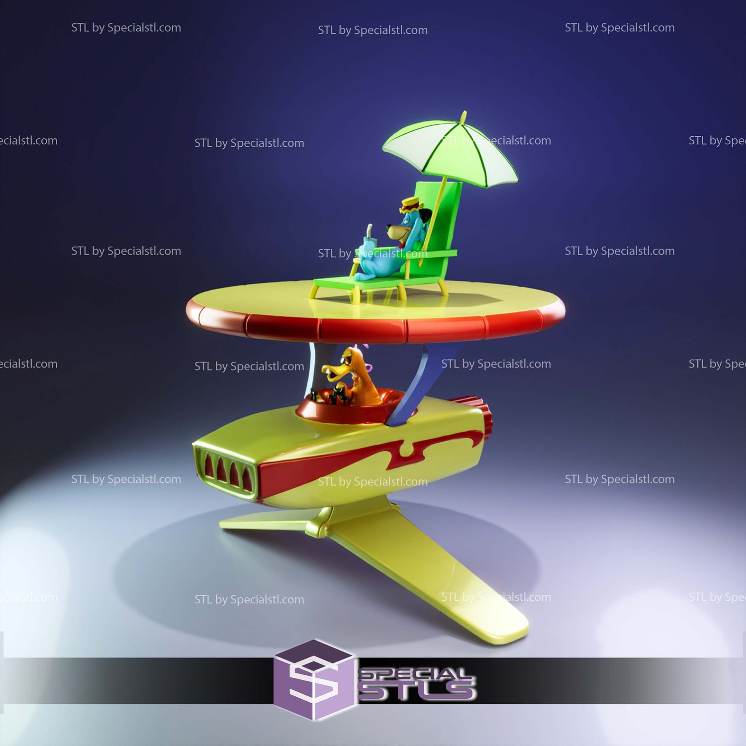 Huckleberry and QuackUp Togi Space Race STL Files 3D Model — view 2