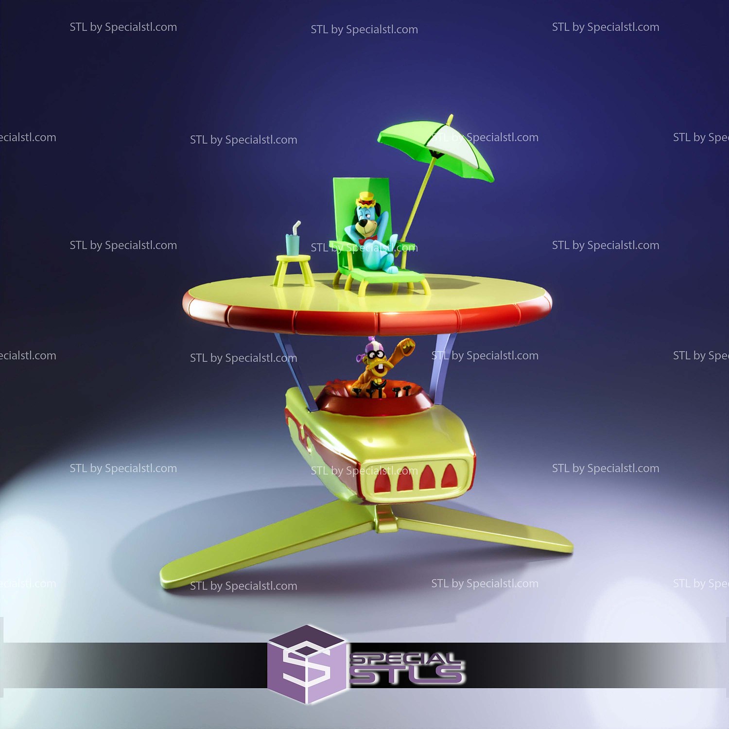 Huckleberry and QuackUp Togi Space Race STL Files 3D Model — view 3