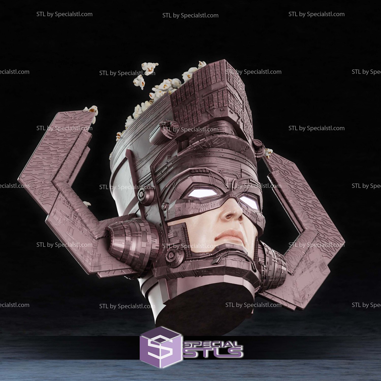 Galactus Popcorn Bucket STL Files 3D Model — view 2