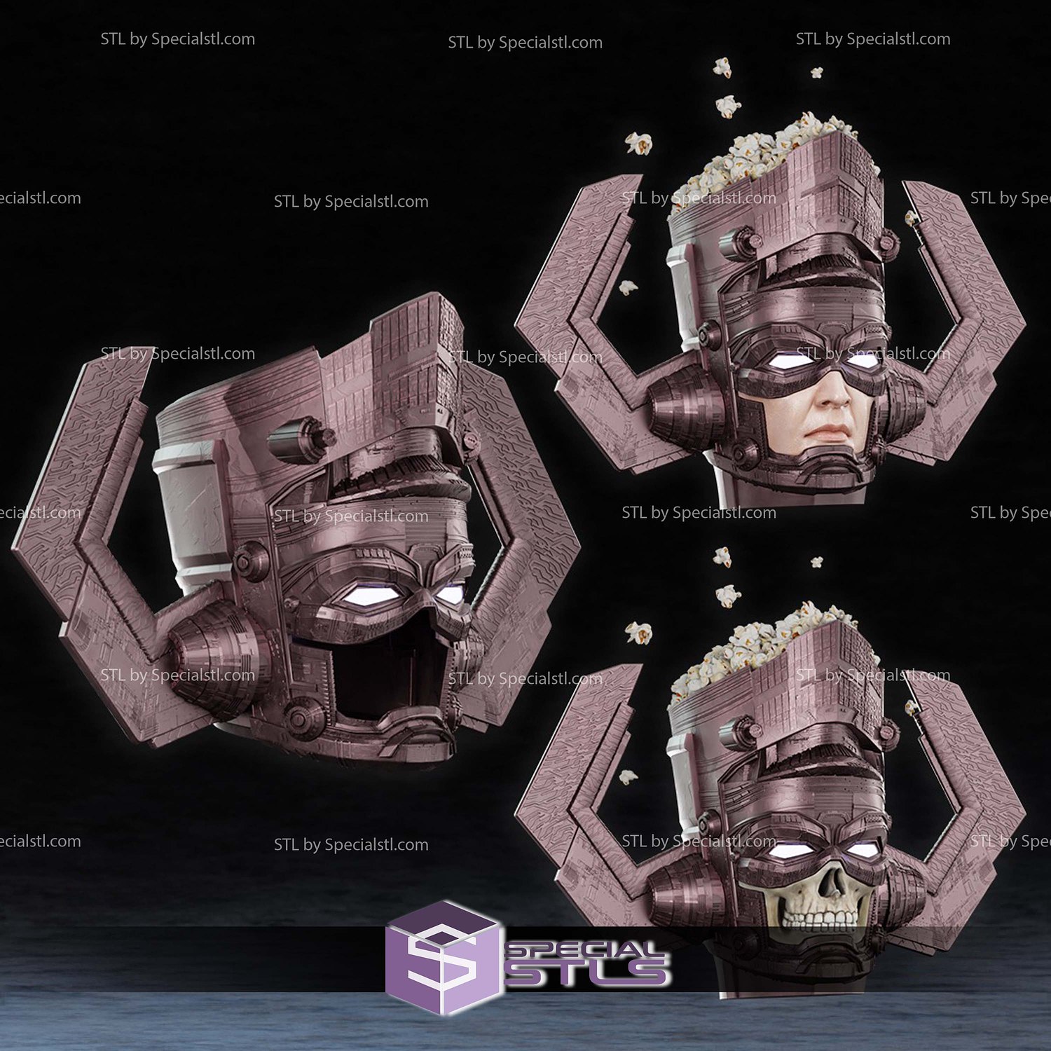Galactus Popcorn Bucket STL Files 3D Model — view 7