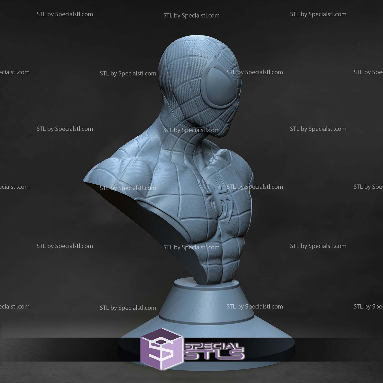 Amazing Spiderman Bust STL Files 3D Model — view 2