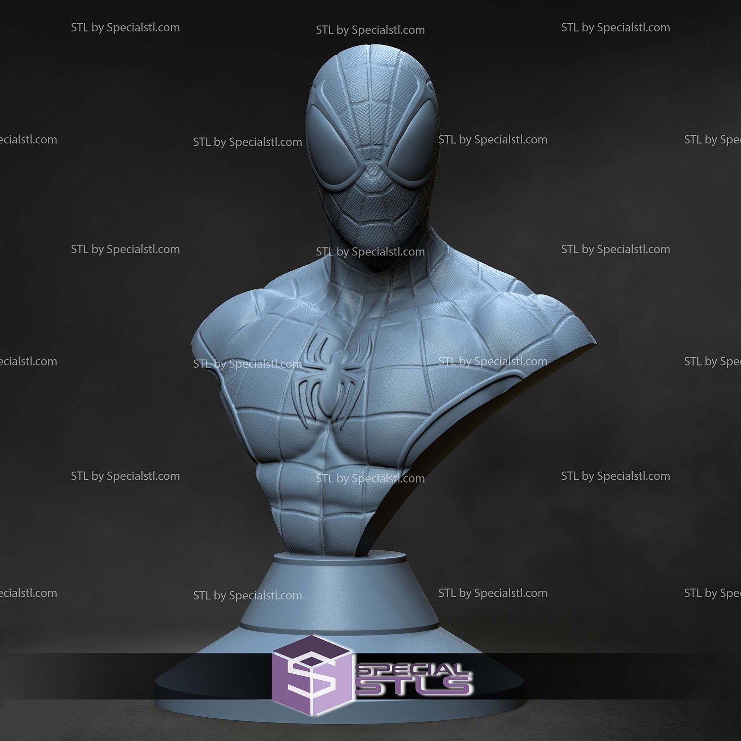 Amazing Spiderman Bust STL Files 3D Model — view 3