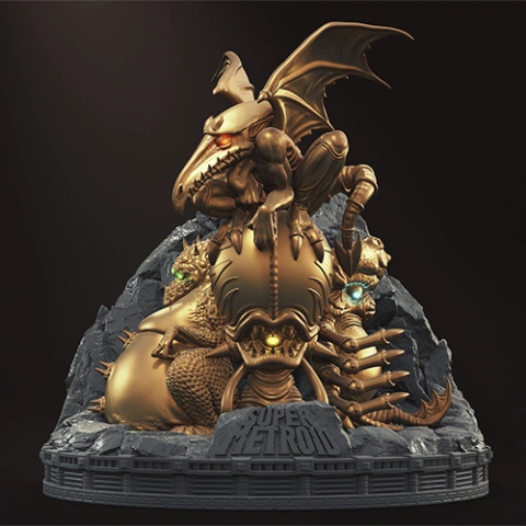 Super Metroid Golden Statues 3D Printer Files | Assembly STL Model
