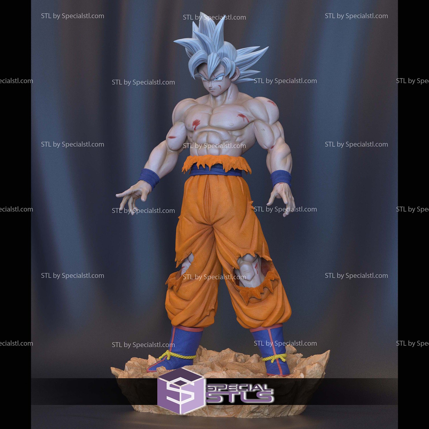 Goku Ultra Instinto Standalone 3D Printer Files STL Model — view 2