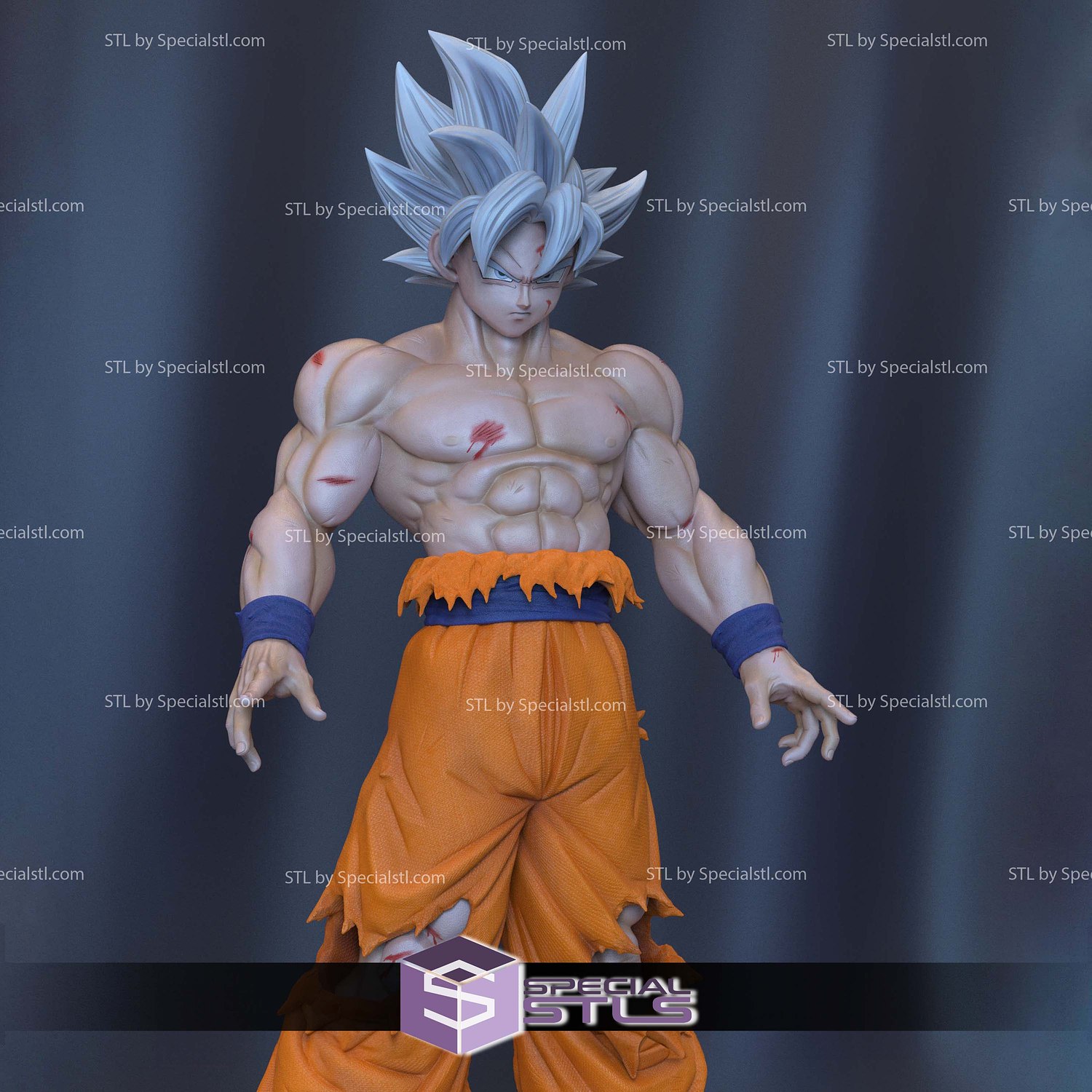 Goku Ultra Instinto Standalone 3D Printer Files STL Model — view 3