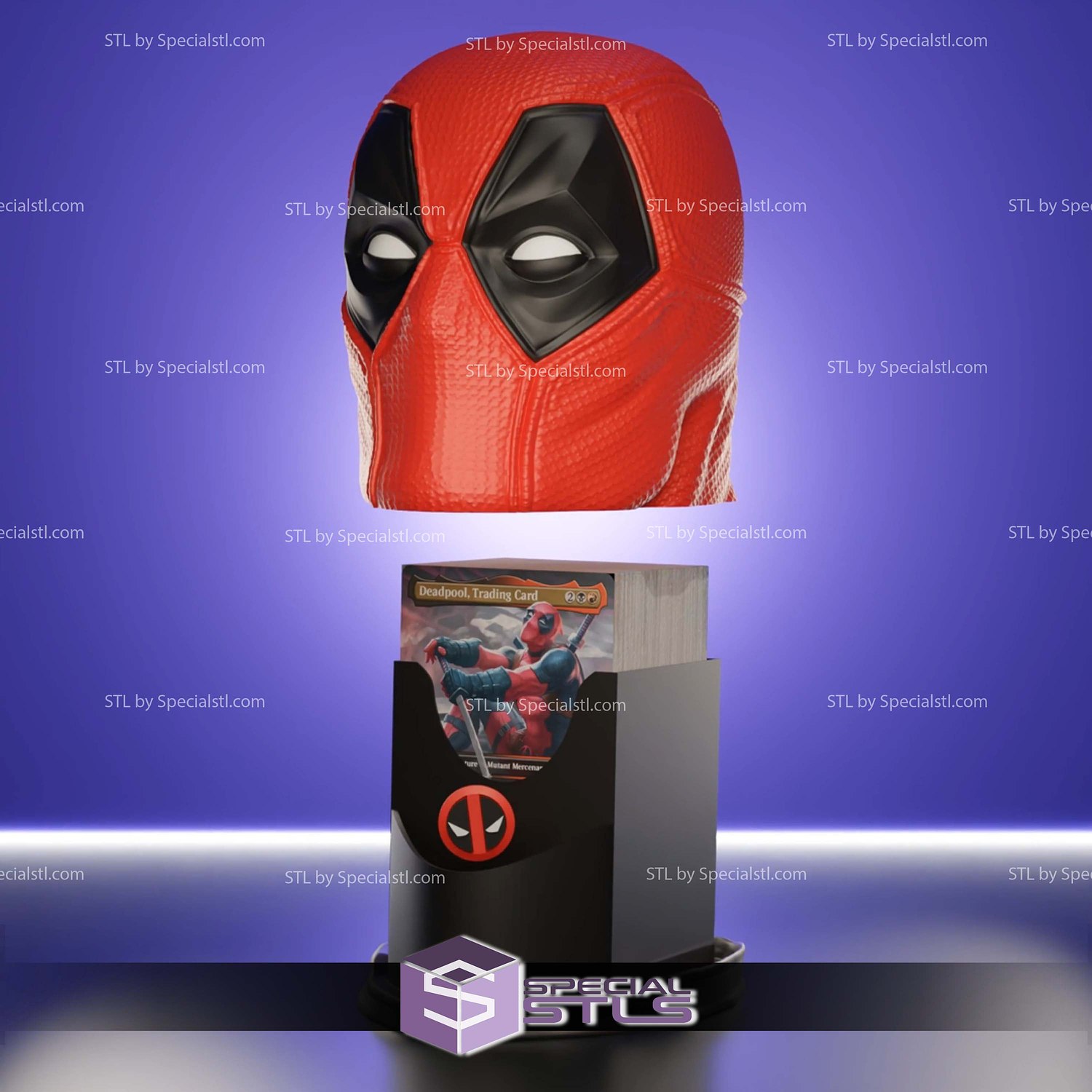 Magic The Gathering Marvel Deadpool Head Deck Box STL 3D Model — view 2