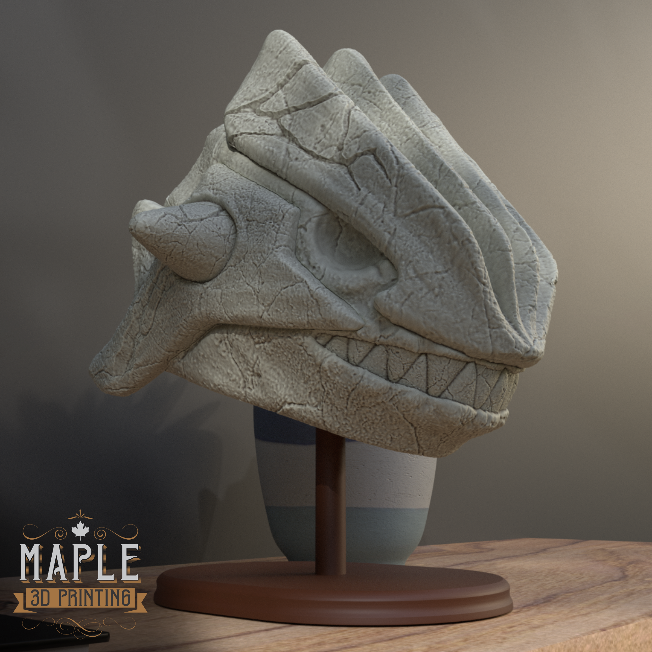 Groudon Skull - Solid & Hollow - Pokemon 3D STL Model — view 2