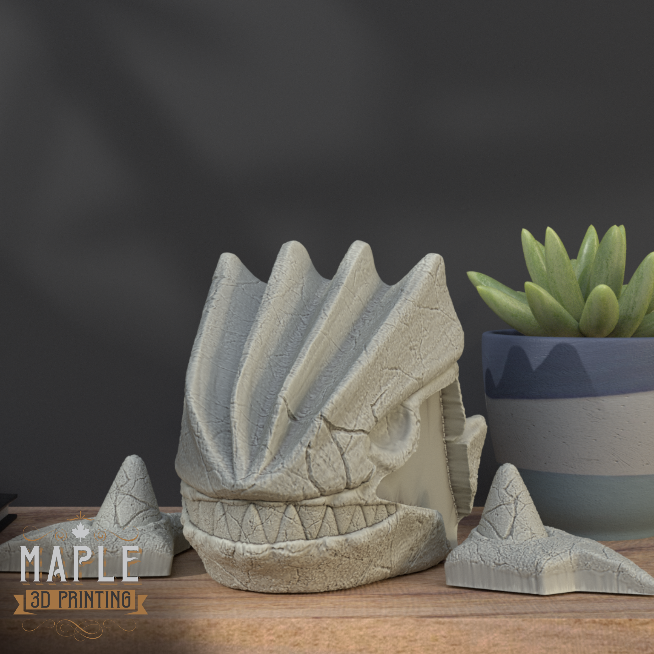 Groudon Skull - Solid & Hollow - Pokemon 3D STL Model — view 3