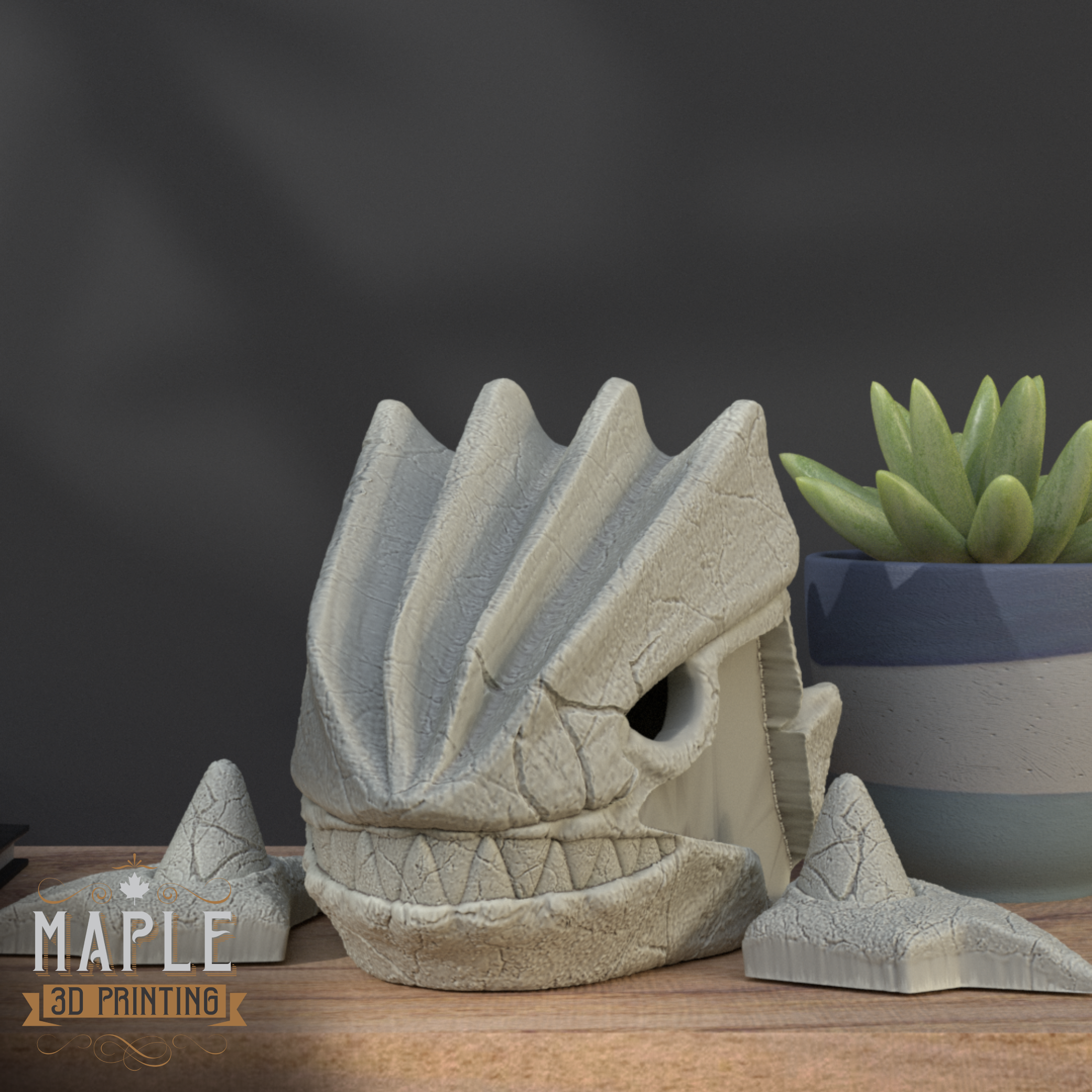 Groudon Skull - Solid & Hollow - Pokemon 3D STL Model — view 4
