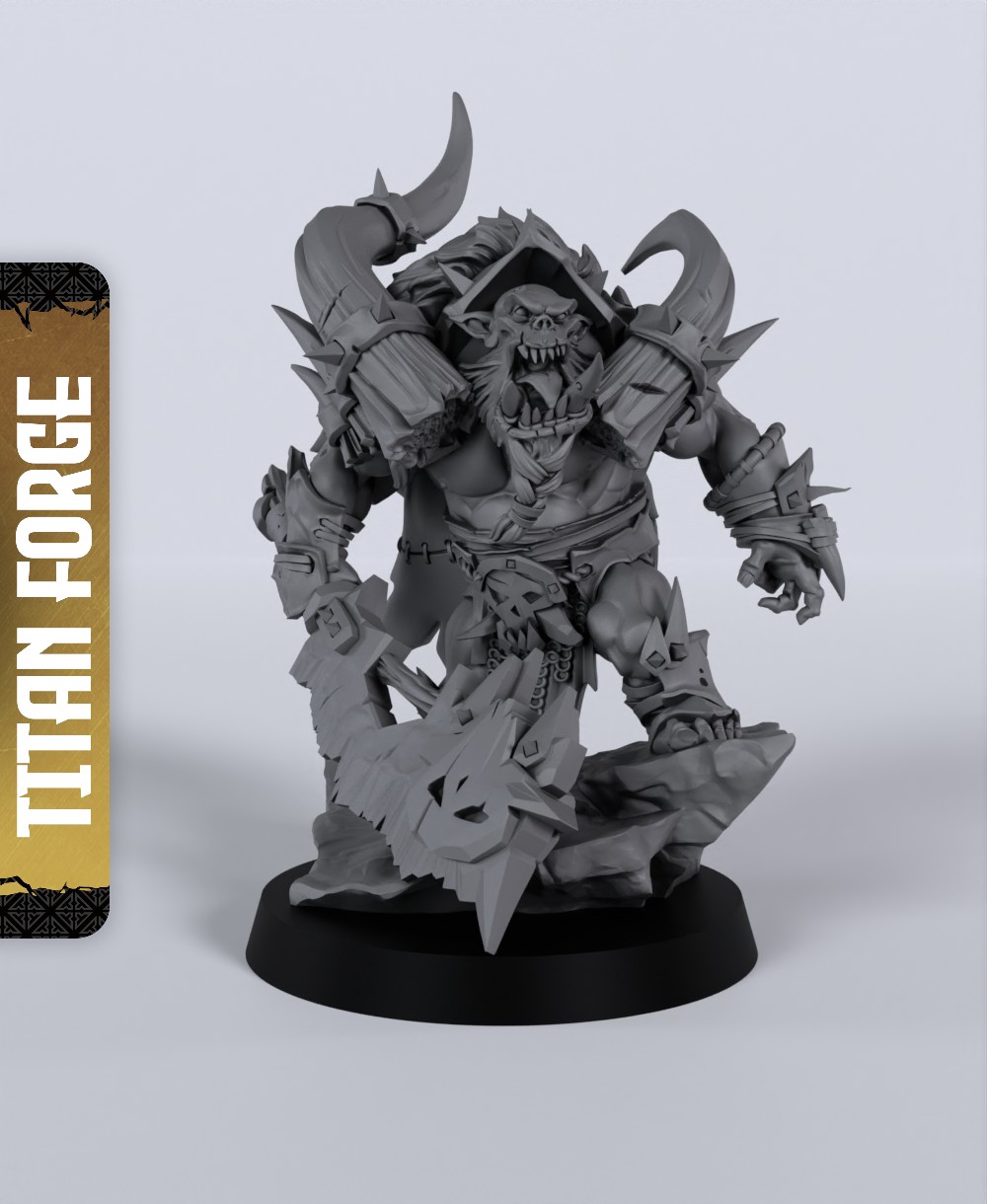 Orc Warlord on Foot - With Free Dragon  - 5e DnD Inspired for RPG and Wargamers 3D STL Model