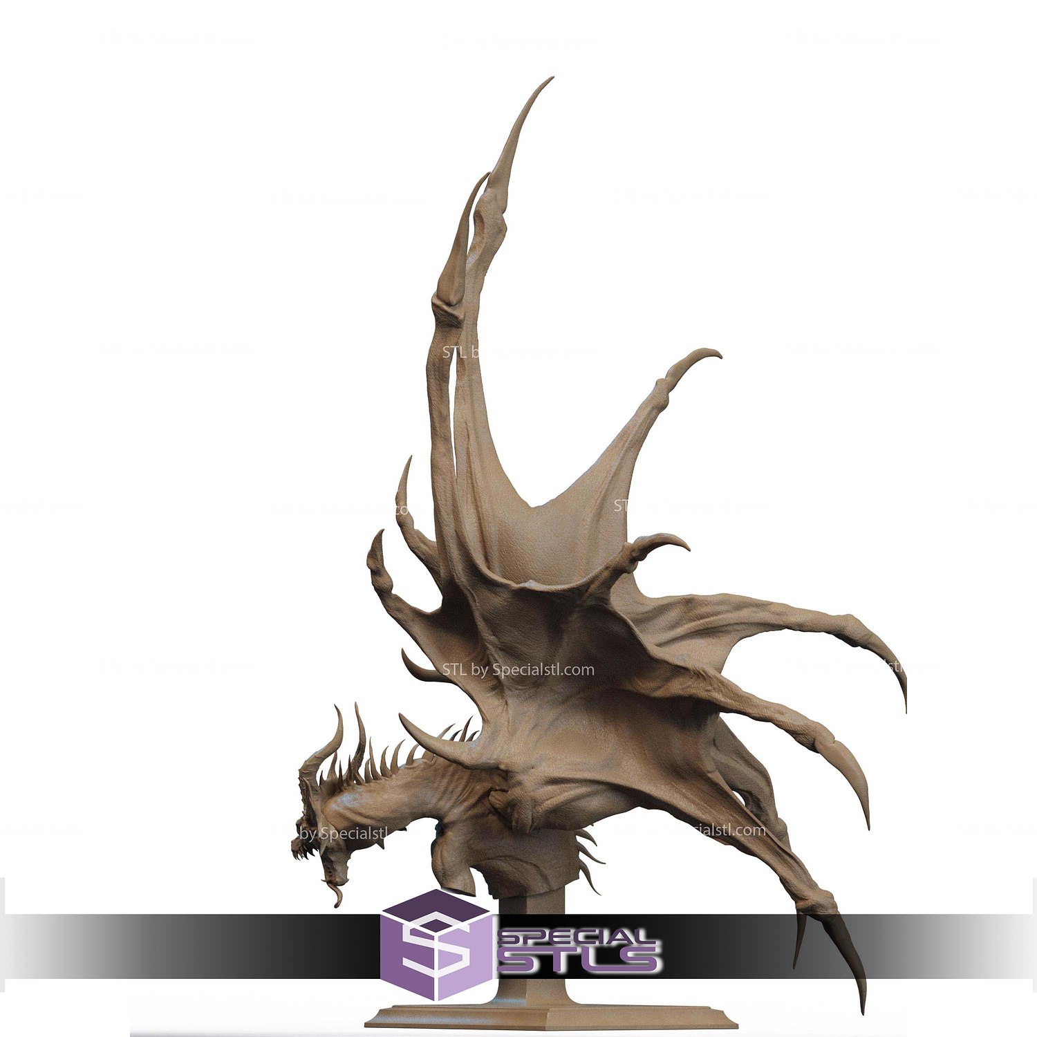 Mysterious Dragon Bust STL Files 3D Model — view 2