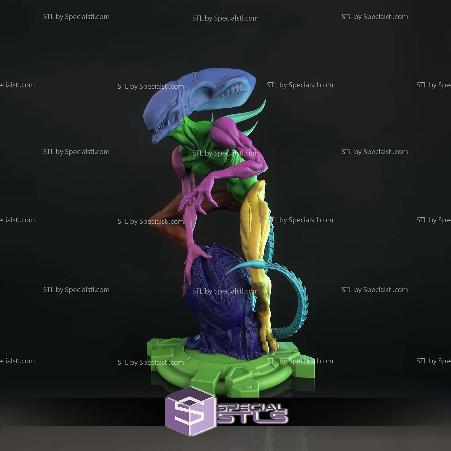 Alien 1-10 Scale STL Files 3D Model — view 3