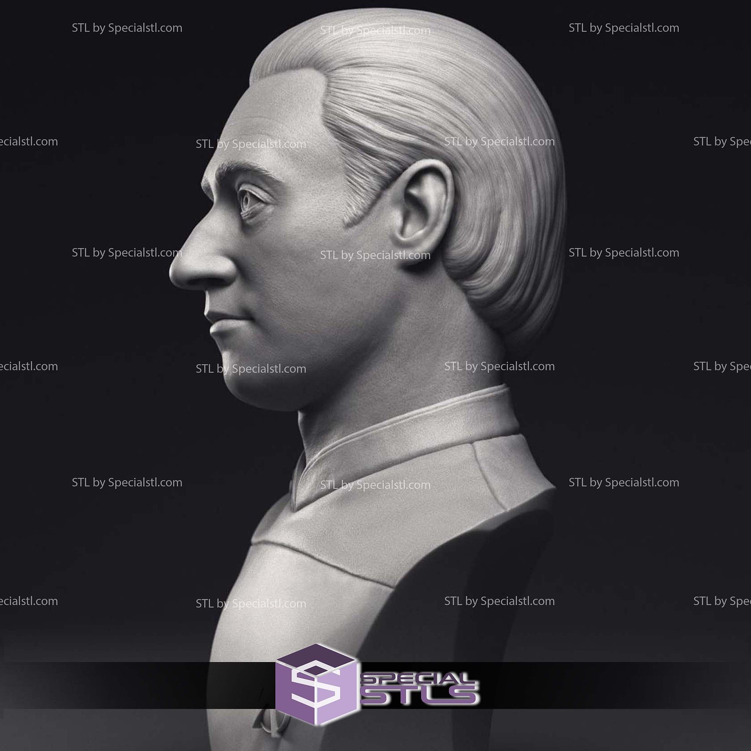 Brent Spiner LT Commander Data Bust 3D Printing Models STL Model — view 4