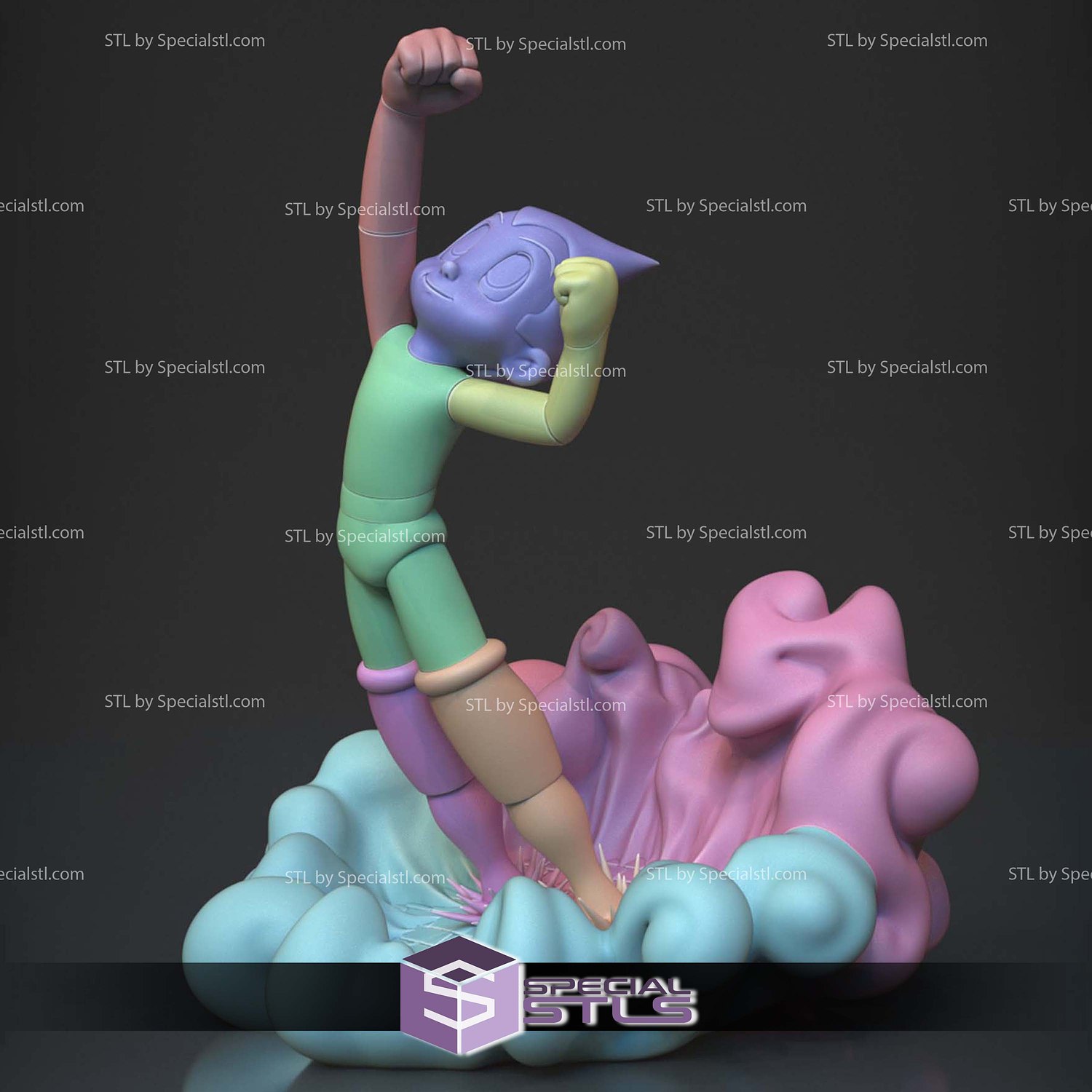 Astroboy to the Sky STL Files 3D Model — view 3